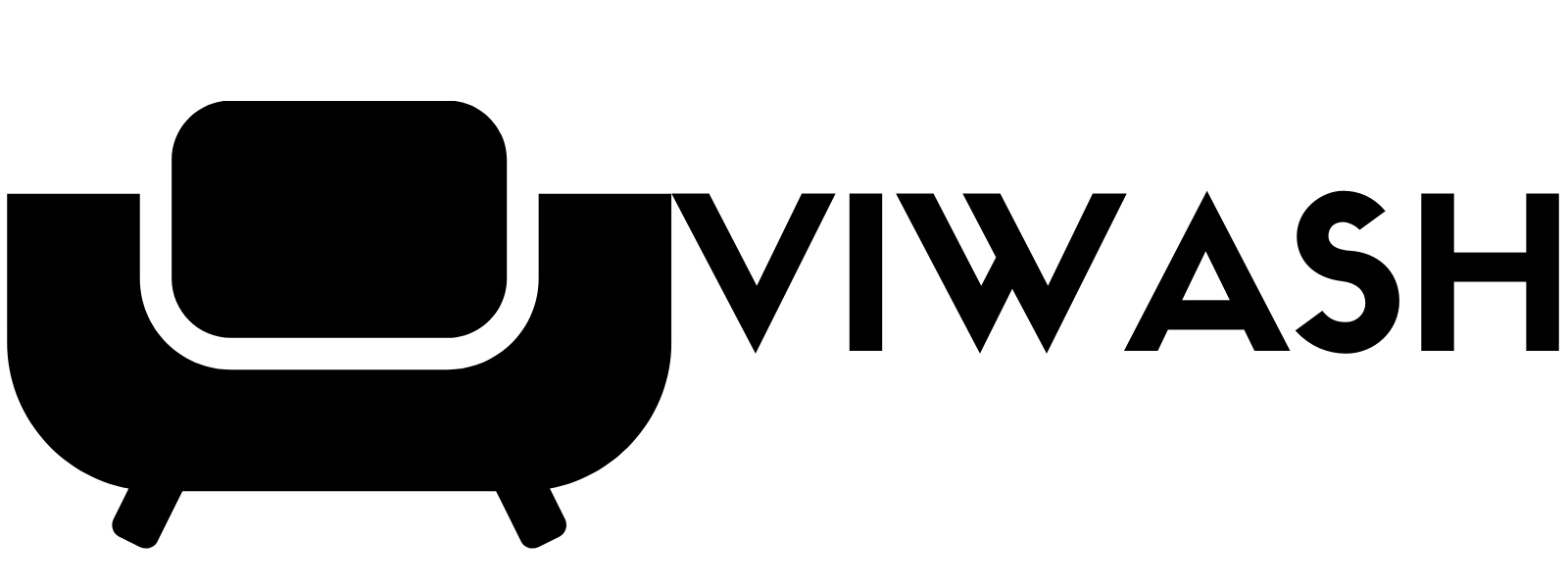 A stylized black silhouette of a cat sitting upright with a curled tail.